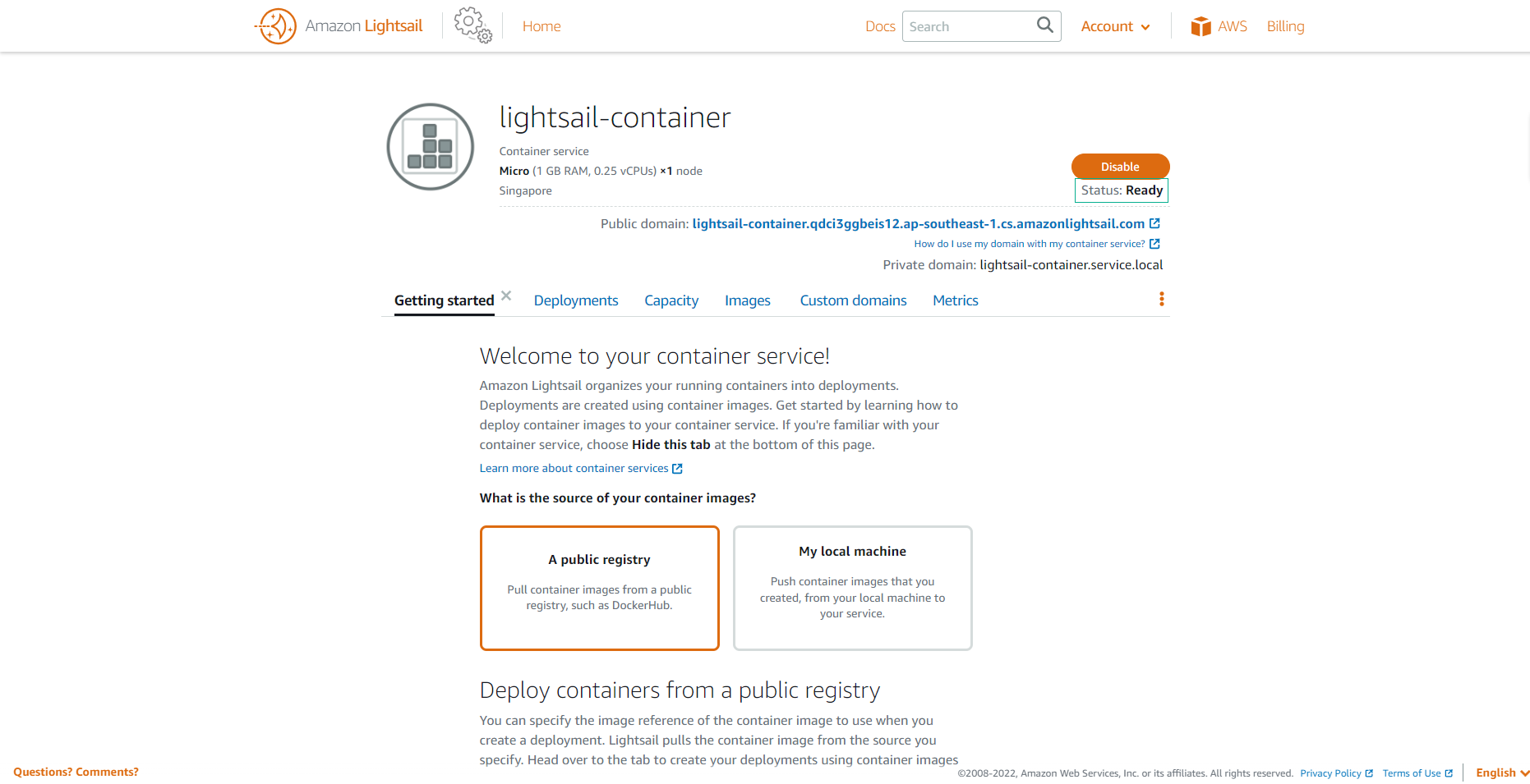 Container Service Creation Process